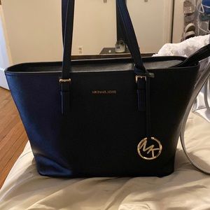 Medium Black MK leather tote